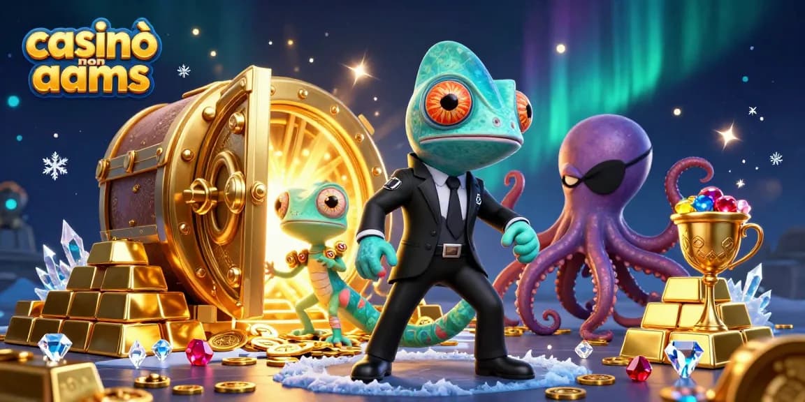 Gioco entusiasmante nei casinò non AAMS con camaleonte e gadget d'oro.