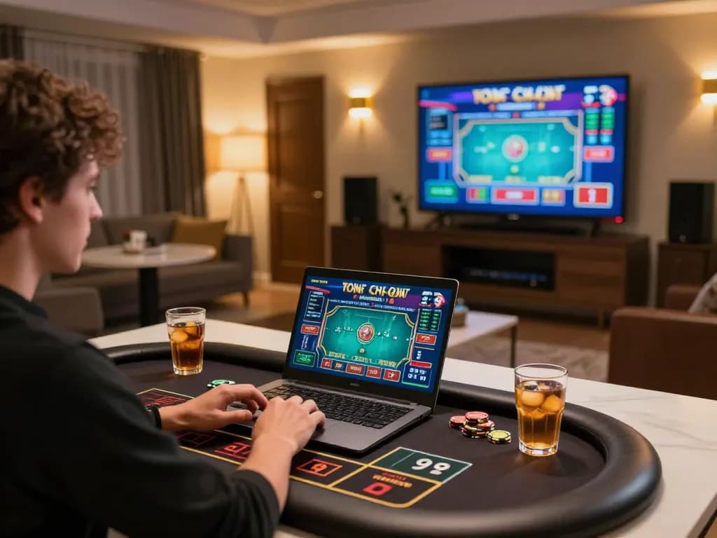 Engaging in online casino gameplay on dn88 with vibrant live dealer games displayed