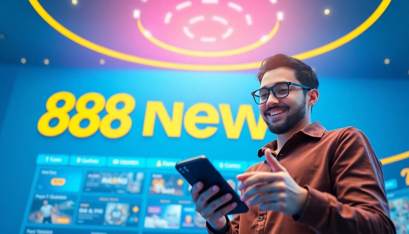 Experience 888new's modern online gambling interface featuring diverse games and vibrant promotions.