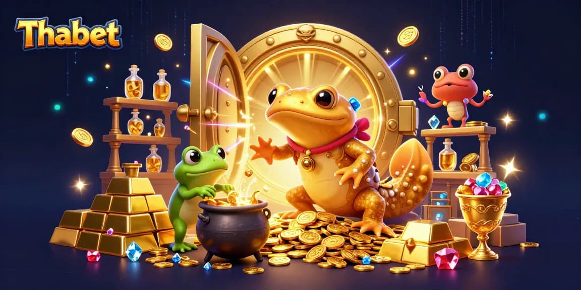 Thabet showcases thrilling gaming action featuring golden salamander and cauldron alchemy in a vibrant casino.