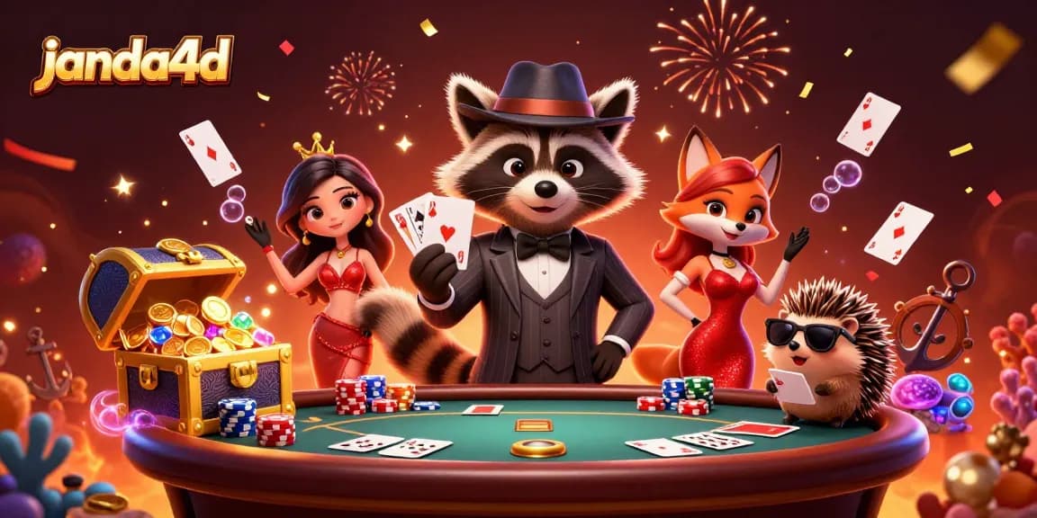 Experience the thrill of janda4d with a dynamic poker scene featuring vibrant characters and underwater treasures.