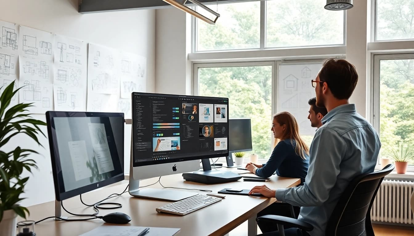 Engaging workspace showcasing Website designers Hereford creating stunning web designs.