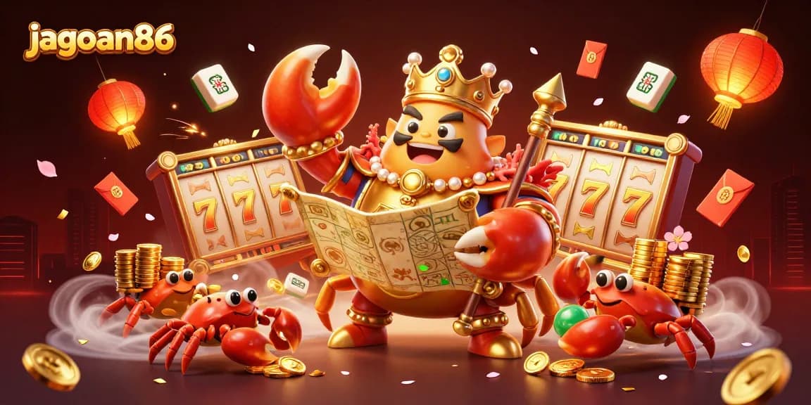 Engage in thrilling gameplay with jagoan86 amidst a vibrant casino fiesta.