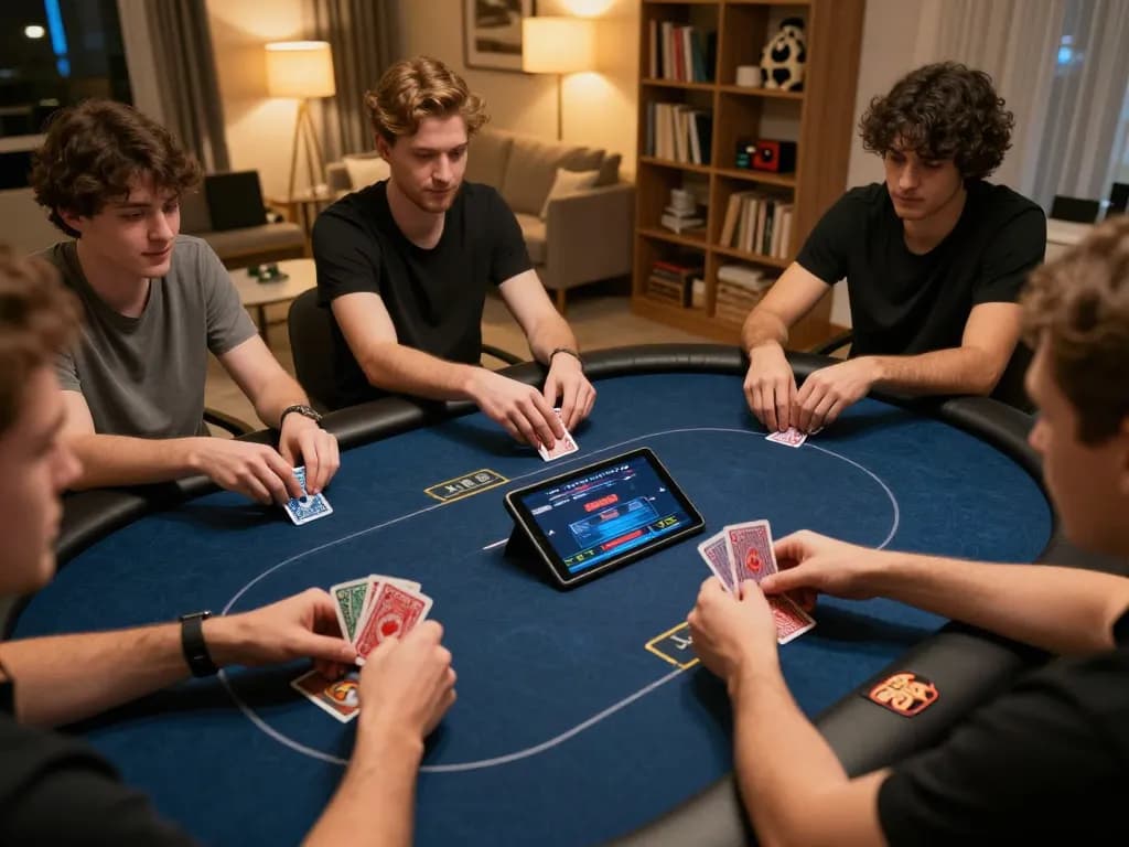 Players engaging in an exciting online poker game on KKWIN, celebrating strategic wins.