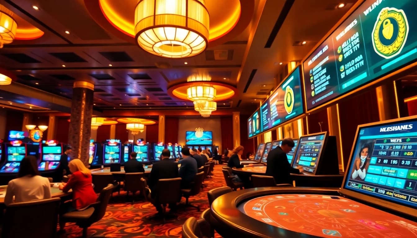 Safe and vibrant casino environment showcasing 슈어맨's secure betting experience.