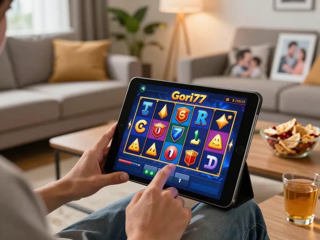 Engaging gameplay experience on Gori77 slot game in a cozy setting.