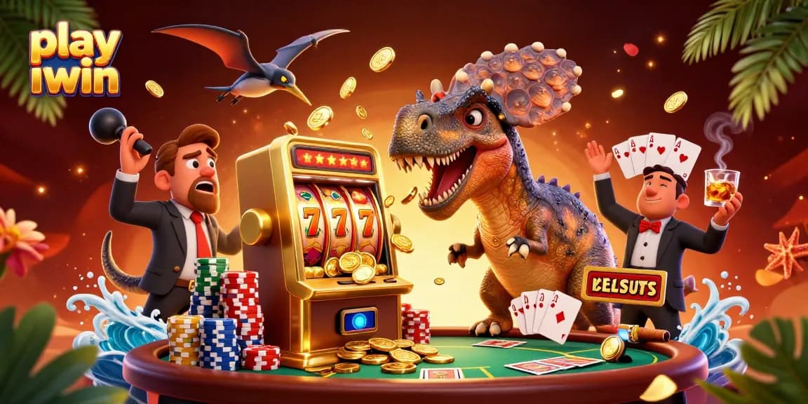 Experience the thrill and excitement to play iwin with dynamic characters in a vivid casino scene.