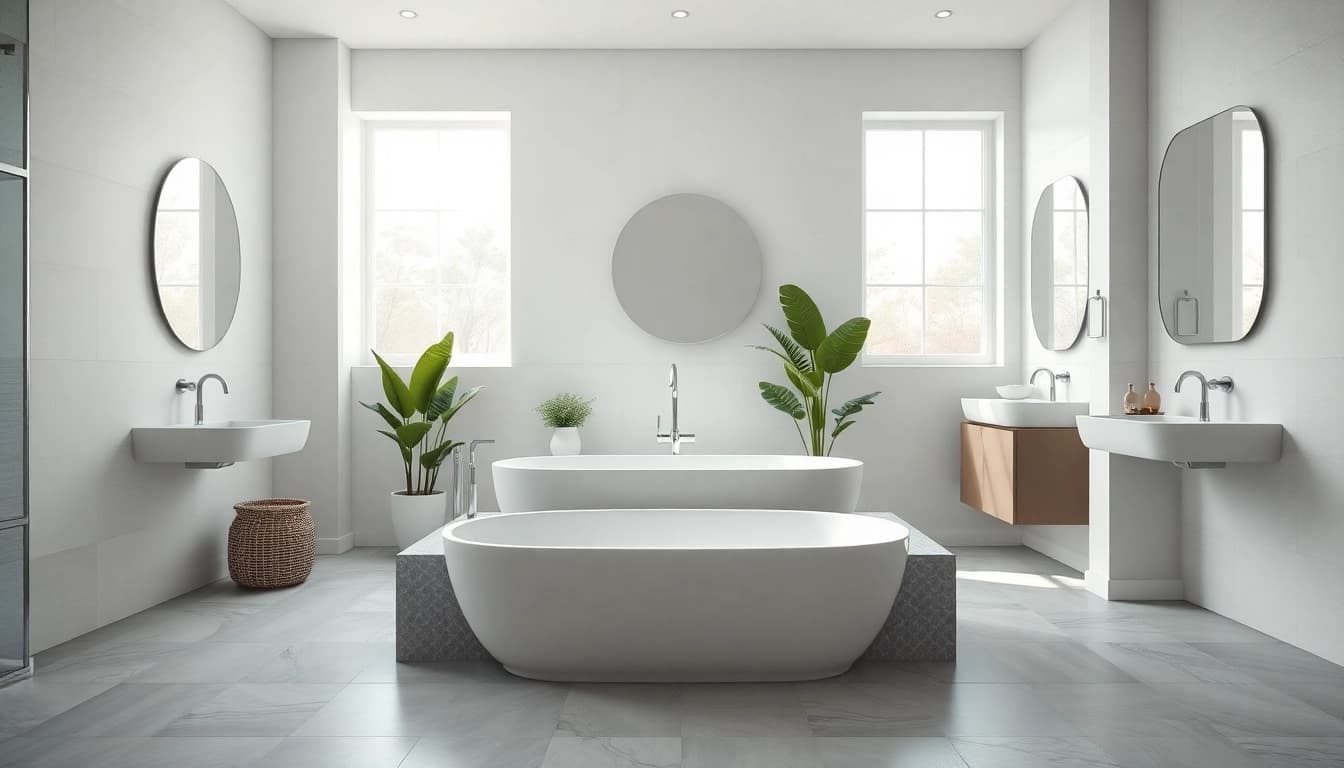 Explore a stunning bathroom remodel near me showcasing modern design and serene ambiance.