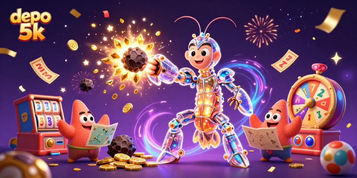 Experience the excitement of depo 5k with a galactic samurai and vibrant slot elements in action.