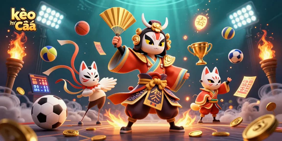 Experience the excitement of kèo nhà cái with dynamic sports betting elements and vivid characters.
