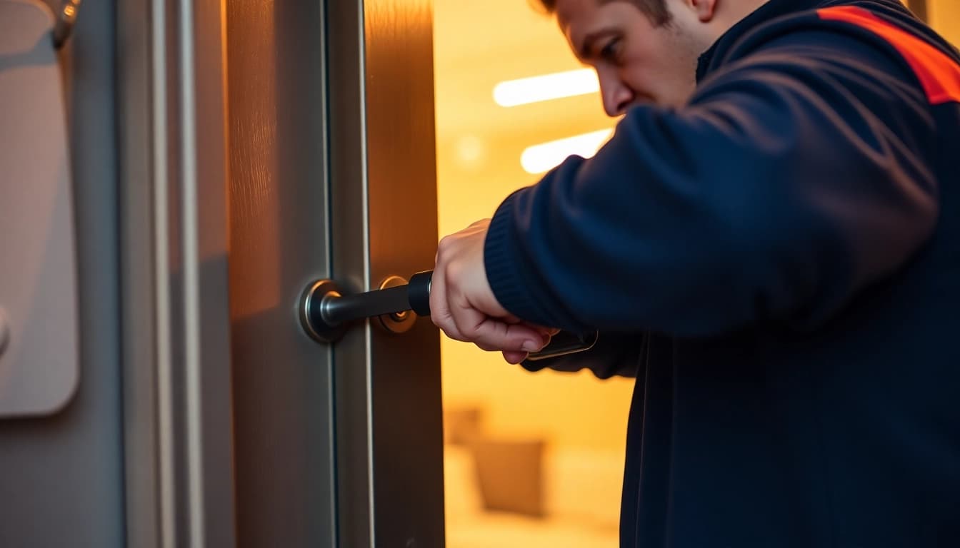 Schlüsseldienst Germersheim öffnet beschädigungsfrei eine Tür mit professionellem Werkzeug.