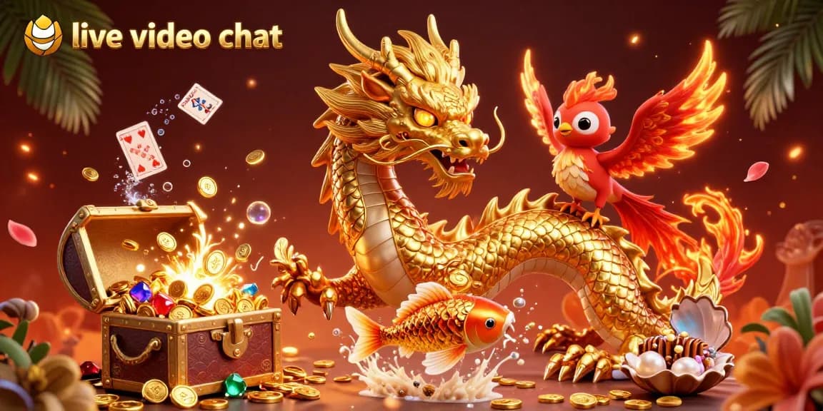 Experience engaging live video chat with vibrant casino visuals and dynamic character interactions.