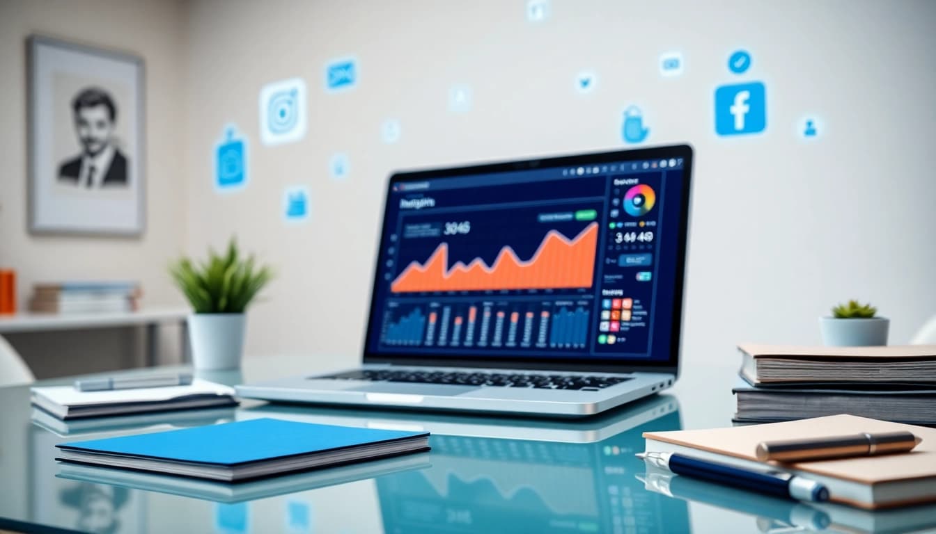 Boost your Instagram smm panel strategy in a professional workspace with analytics visuals.
