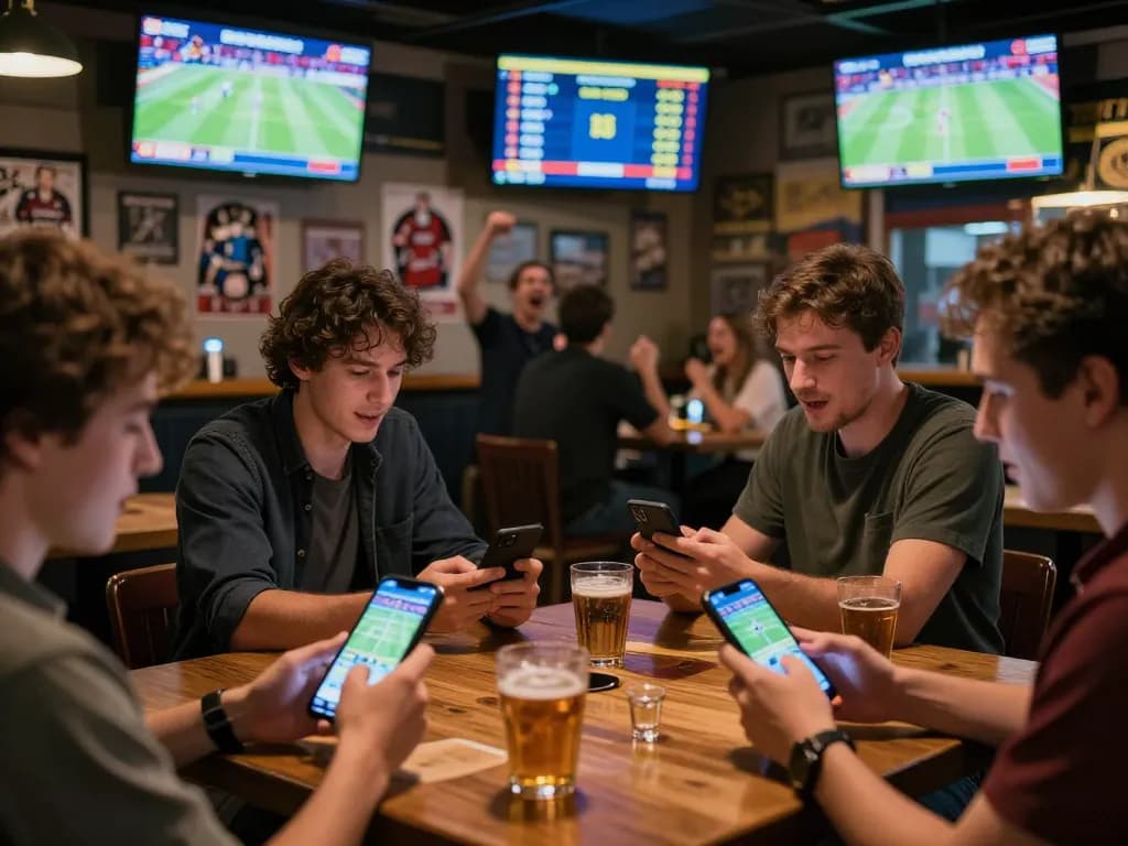 Exciting sports betting atmosphere with players engaged in action at nhà cái 8xbet, showcasing live betting excitement.