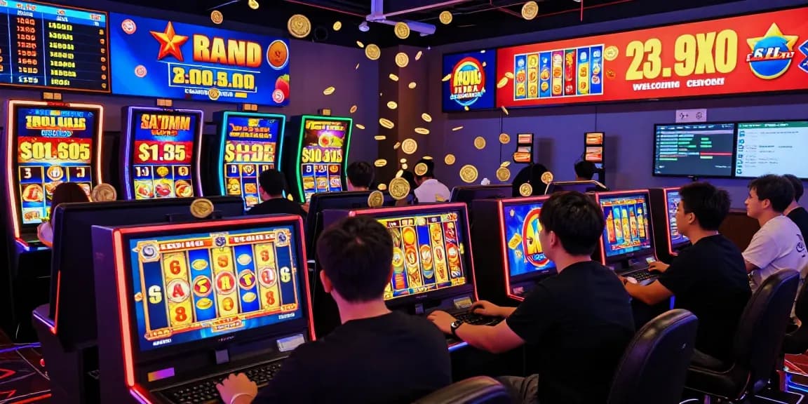 Players enjoying immersive slot games in a vibrant online casino environment.