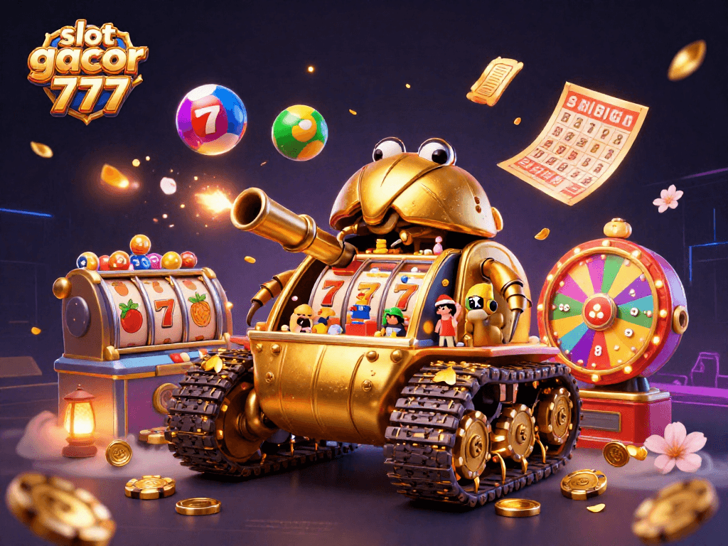 Experience the thrill of slot gacor 777 in this vibrant 3D cartoon scene with casino elements and dynamic game features.