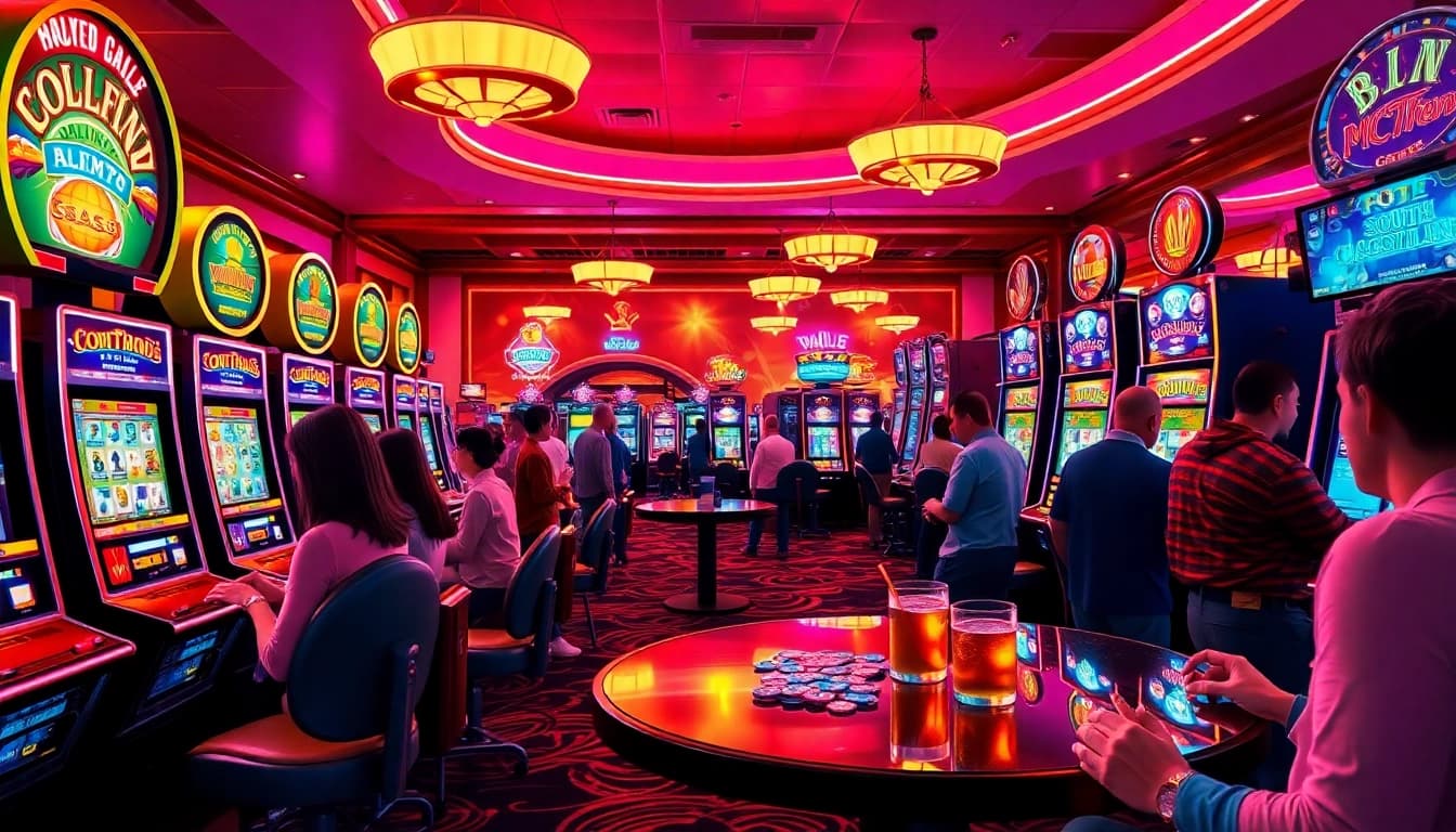 Experience the excitement of the best online casinos in South Carolina with vibrant casino scenes.