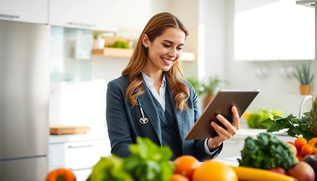 Plan nutritious meals with https://healthyvix.com while enjoying a colorful kitchen setting.