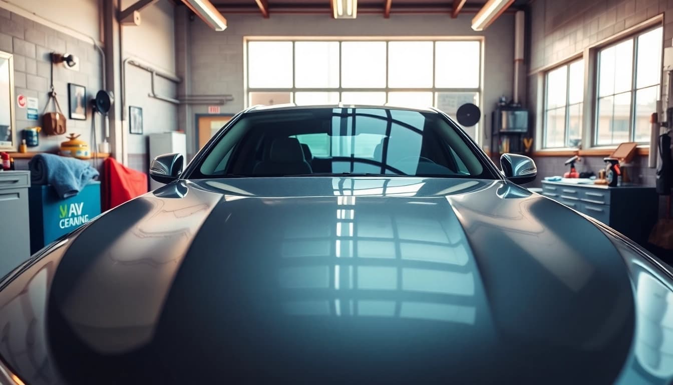 Experience the best car detailing Chattanooga TN with a vibrant vehicle in an inviting detail bay.