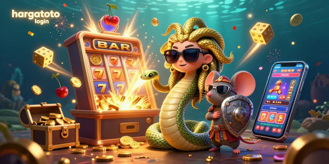 Experience the thrill of gaming with hargatoto login in this vibrant casino scene featuring jackpot symbols and characters.