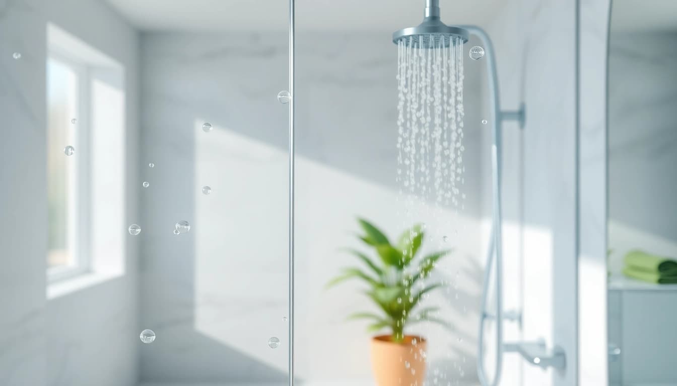 Experience elegant showers with a sleek modern design in a tranquil bathroom setting.