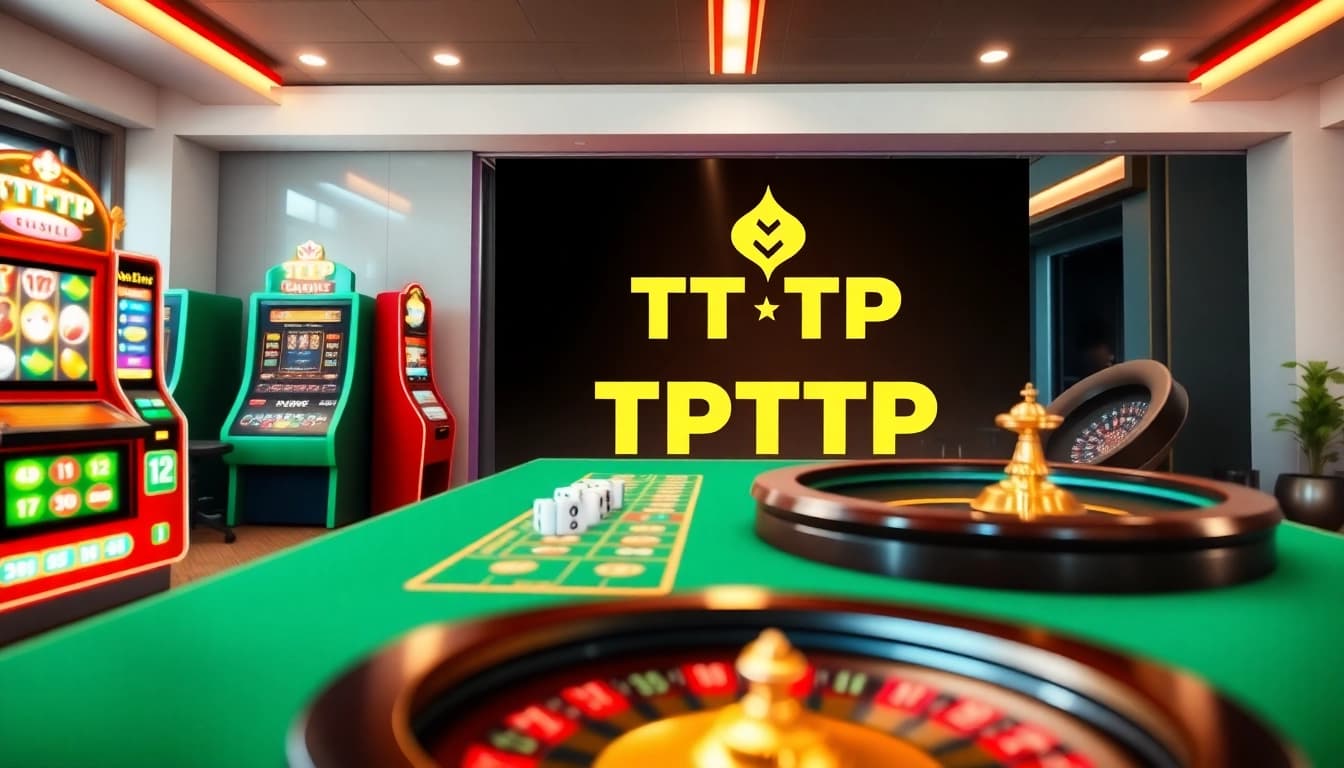 Online betting interface showcasing TTPTP with vibrant slots, poker, and roulette.