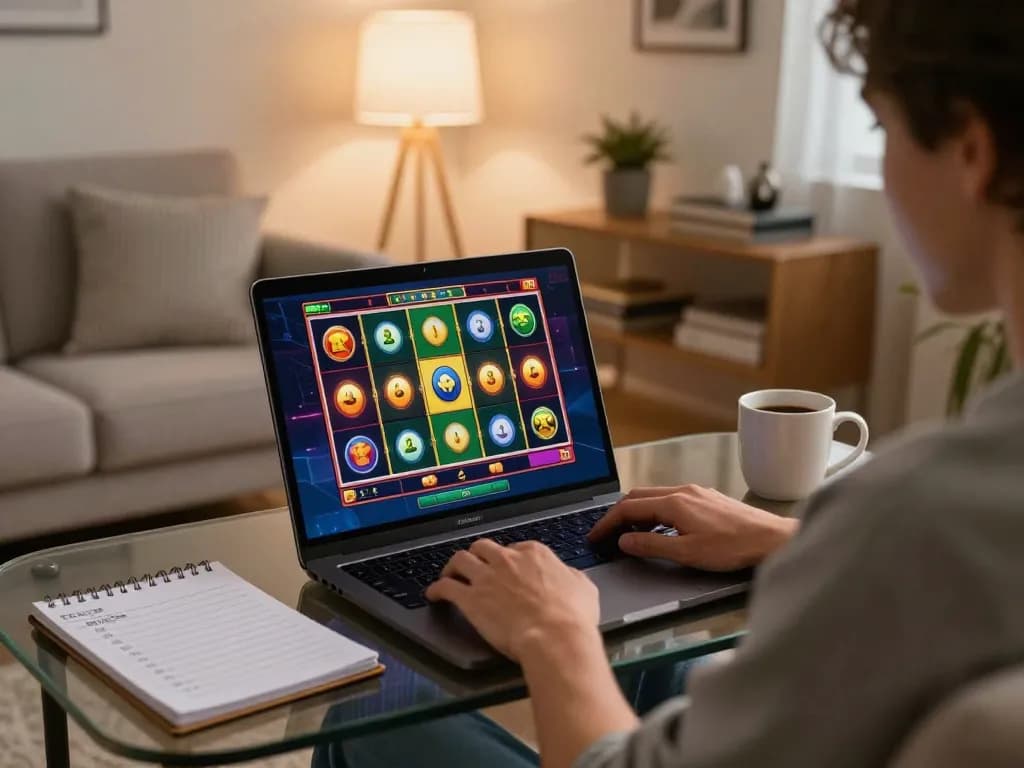 Player spinning slot reels online with minimal deposit 2rb in a cozy home setup