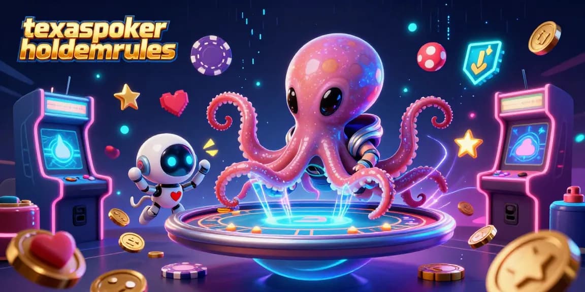 Experience thrilling games with texaspokerholdemrules as an alien octopus plays poker.