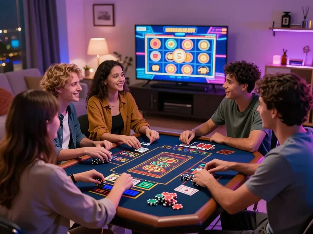 Exciting gaming scene at nhà cái SC88 with friends enjoying online betting.