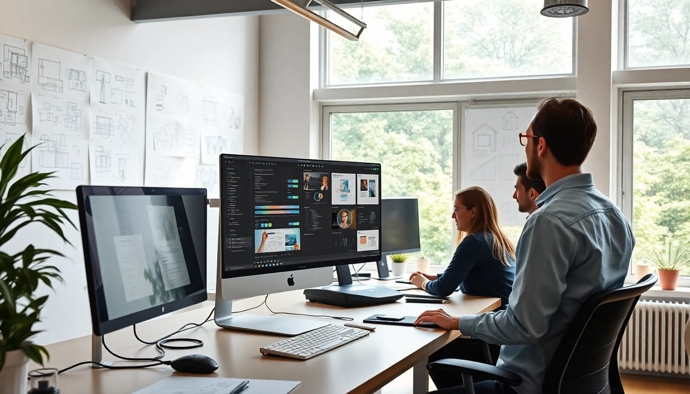 Engaging workspace showcasing Website designers Hereford creating stunning web designs.
