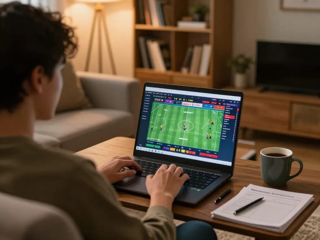 Following kqbd updates while enjoying a home betting experience with strategy notes and coffee.