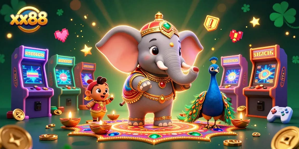 Experience thrilling games at xx88 with energetic 3D characters and vibrant casino elements.