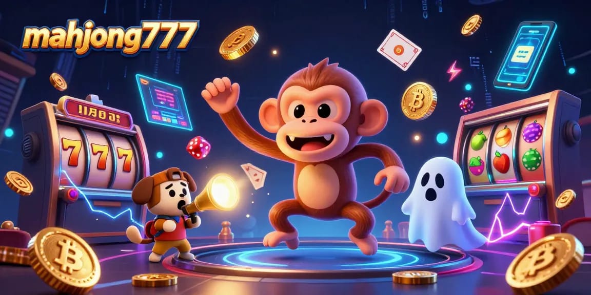 Experience winning gameplay with mahjong777 as golden tokens, slots, and a playful ghost-hunter puppy illuminate this haunted casino.