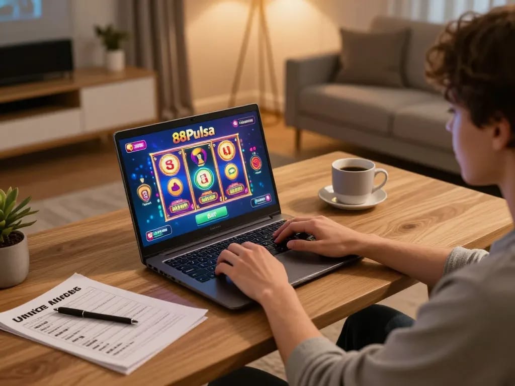 Rasakan permainan online dinamis di 88Pulsa dengan slot yang menarik dan kenyamanan rumah yang hangat.