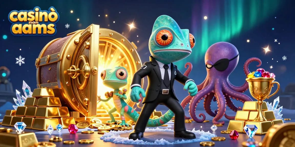 Gioco entusiasmante nei casinò non AAMS con camaleonte e gadget d'oro.