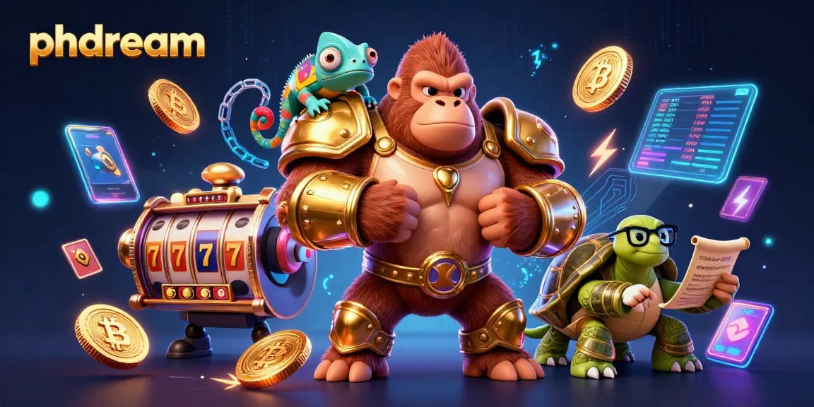 Experience winning strategies with phdream's vibrant casino gaming illustration filled with dynamic elements.