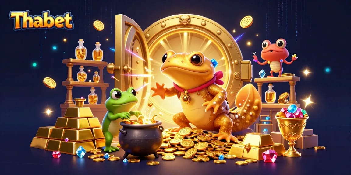 Thabet showcases thrilling gaming action featuring golden salamander and cauldron alchemy in a vibrant casino.