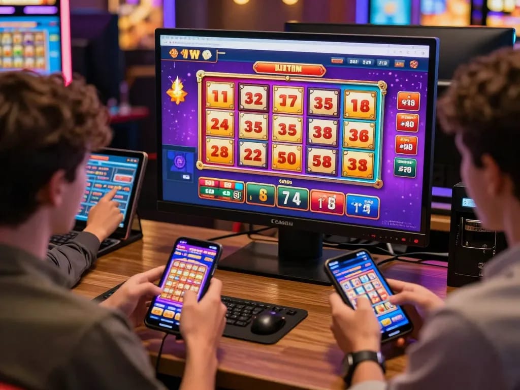 Engaging online gaming experience on wraungtoto platform showcasing players enjoying lottery and slot games.