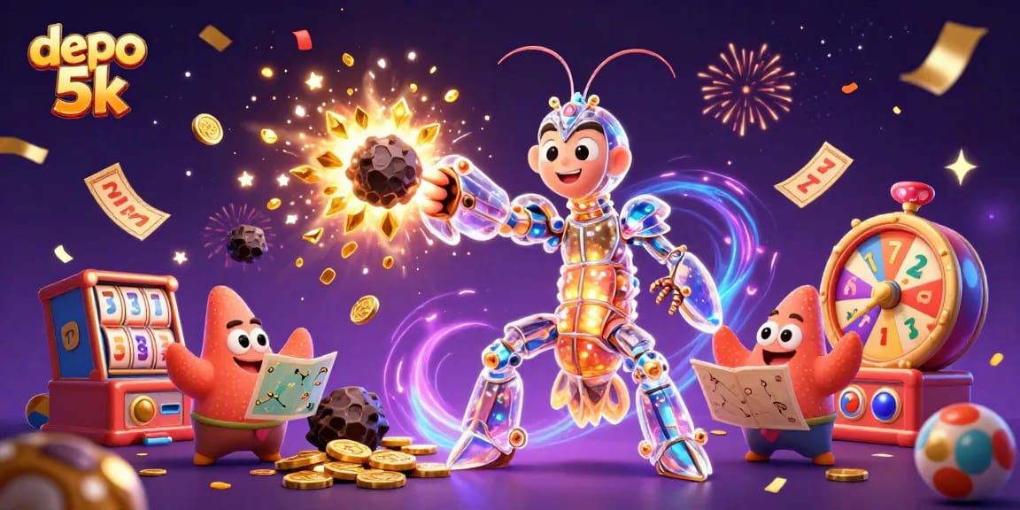 Experience the excitement of depo 5k with a galactic samurai and vibrant slot elements in action.