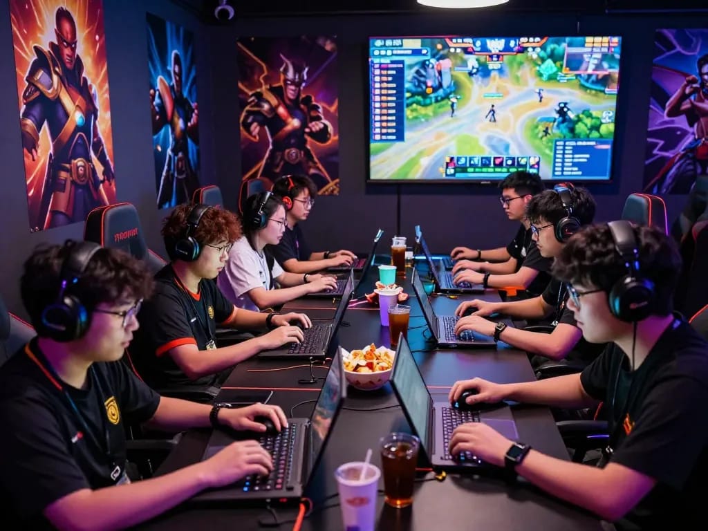 Exciting gaming atmosphere at mantra88 with players enjoying online games.