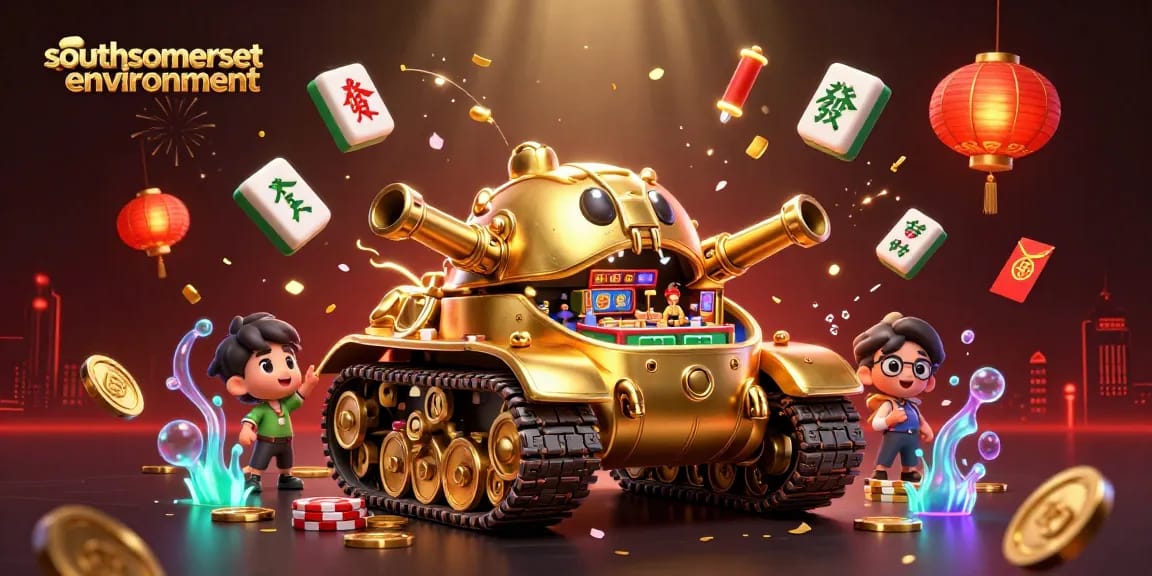 Experience vibrant gaming excitement at southsomersetenvironment's miniature casino inside a golden beetle tank.
