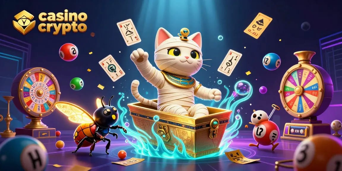 Gioca nei migliori casino con crypto con una mummia egiziana e uno scarabeo dorato.