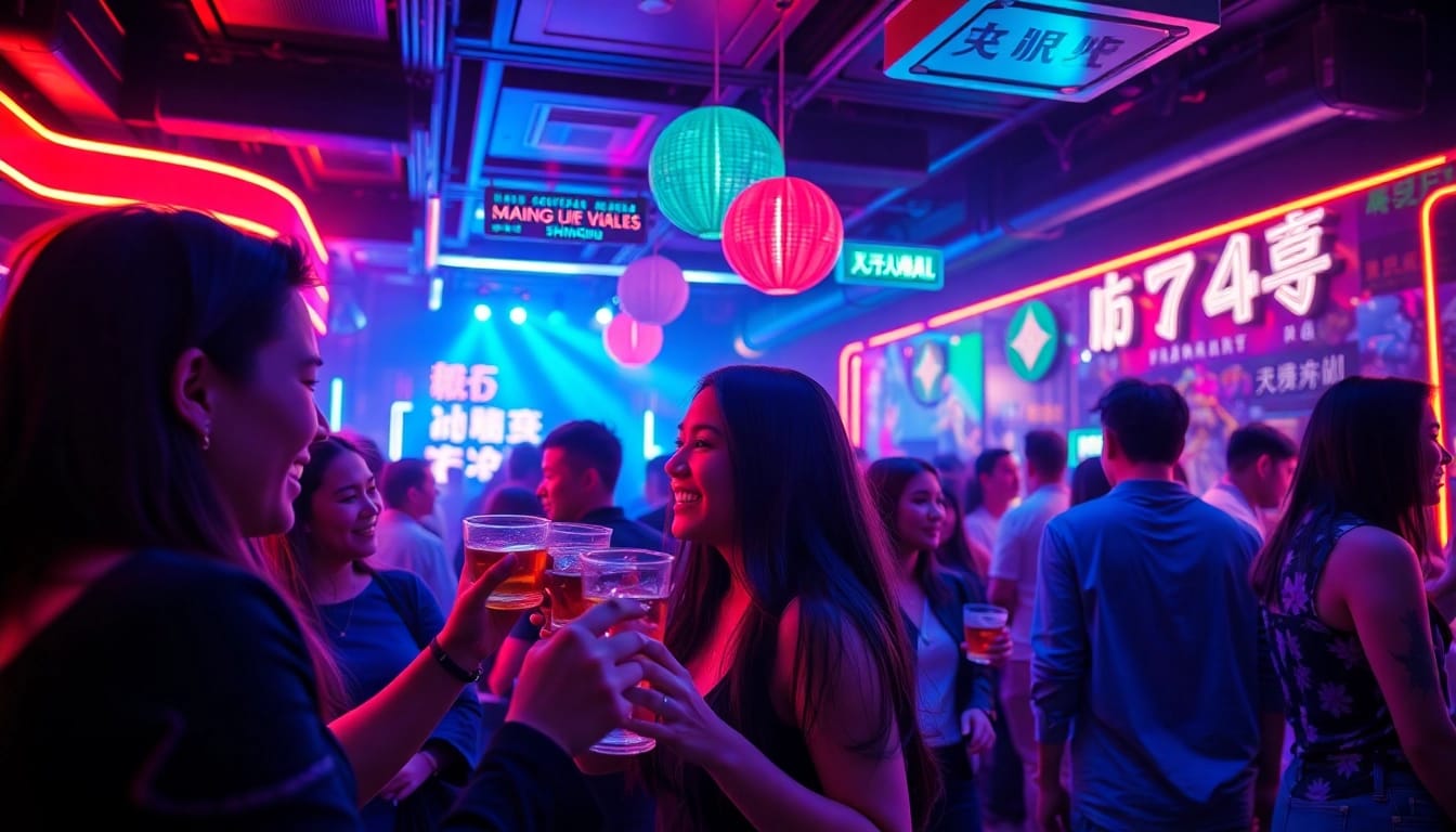 夜生活场景,展现上海夜店文化的活力氛围,聚焦吃瓜网趋势。