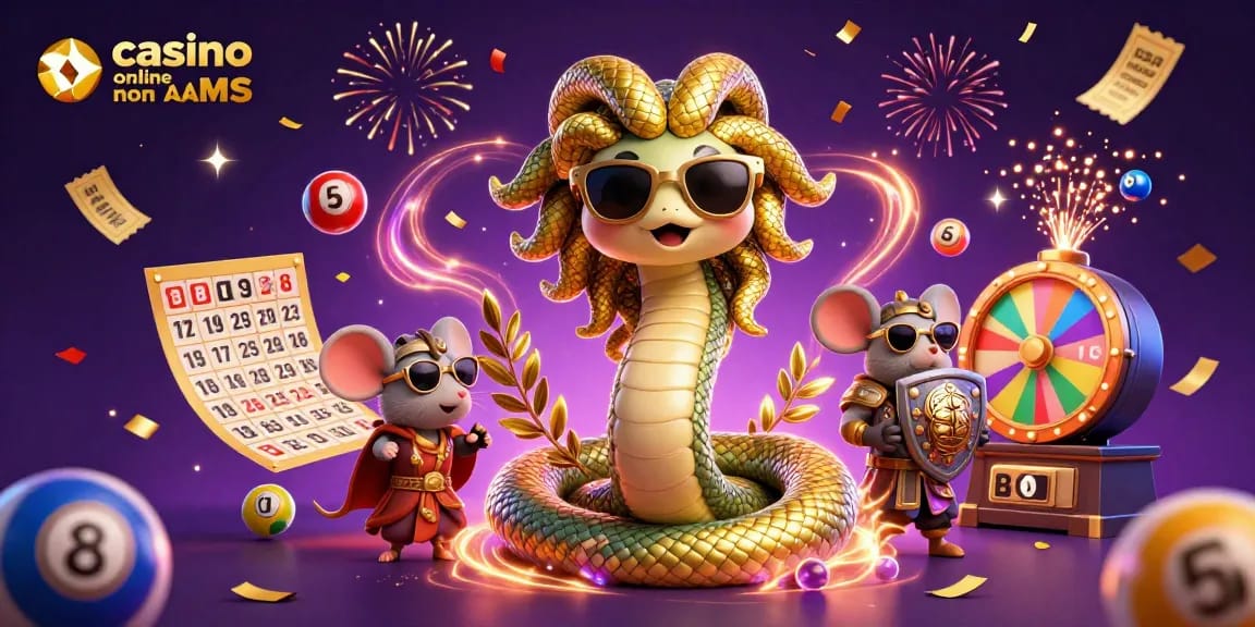 Gioca nei casino online non AAMS con Medusa e un topo guerriero in un'illustrazione colorata.