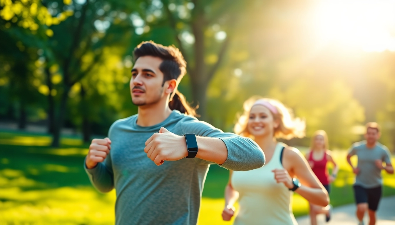 Young couple actively monitoring health metrics with their Ringconn fitness tracker.