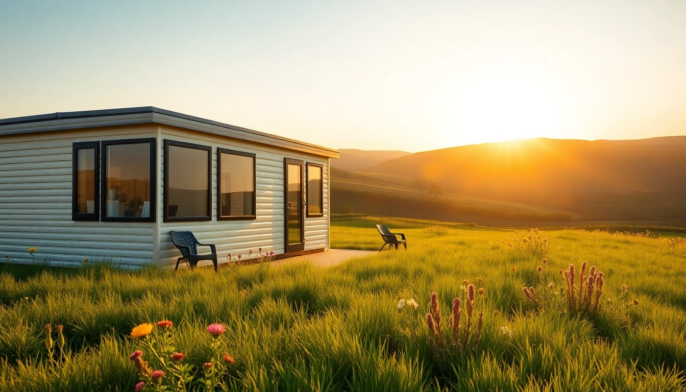 Relaxing static caravans nestled in a beautiful landscape, inviting visitors for nature-filled getaways.
