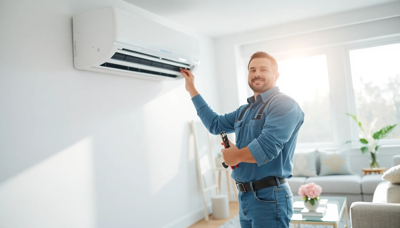 Expert technician performing HVAC Repair Tampa service on an air conditioning unit.