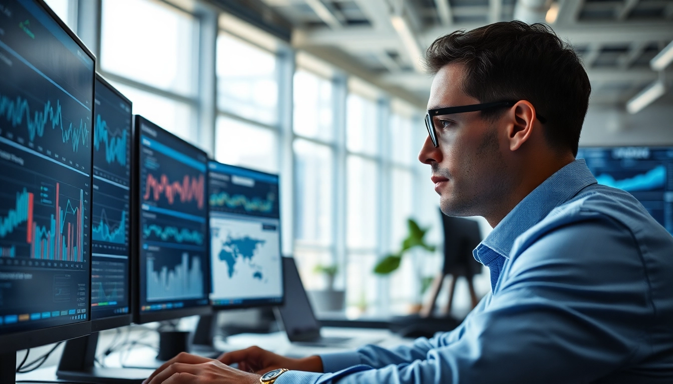 Analyze data for insights using AI for competitive intelligence in a modern office setting.