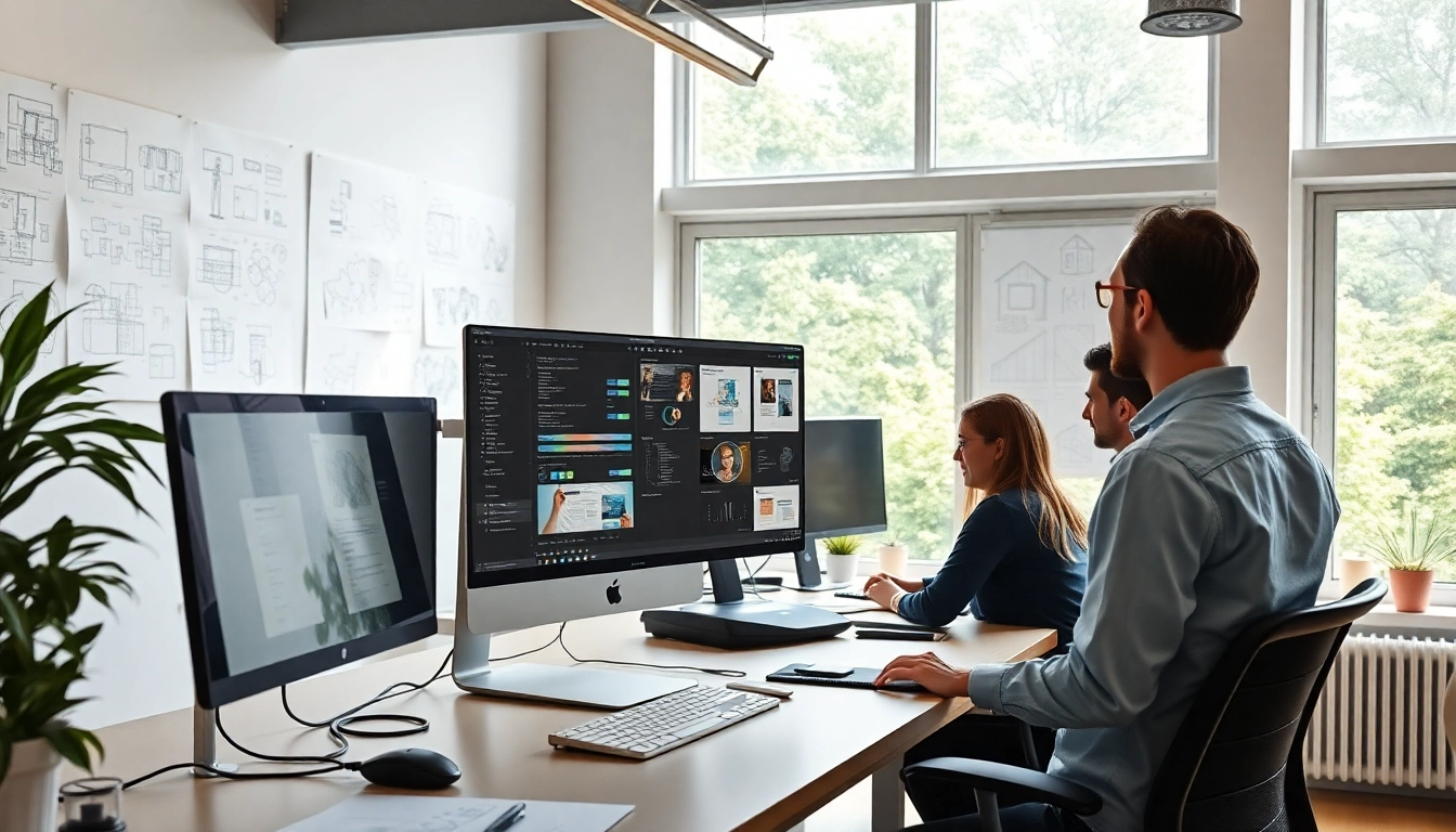 Engaging workspace showcasing Website designers Hereford creating stunning web designs.