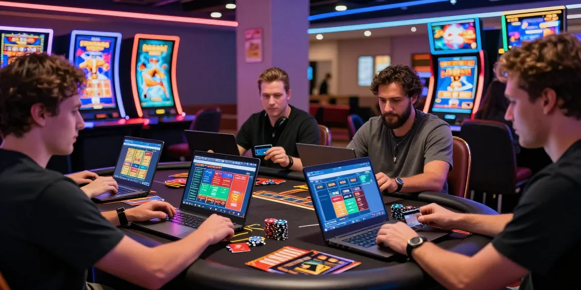 Players enjoying vibrant credit card betting sites experience at modern online casino table.